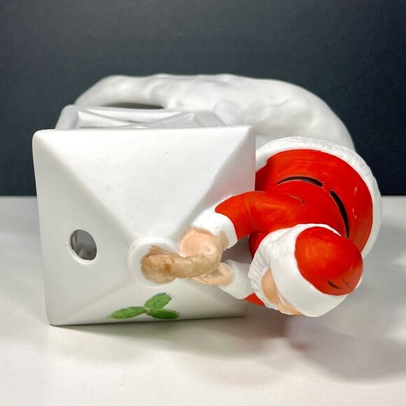 Colonial Candle of Cape Cod Santa With Lantern Ceramic Votive Holder Christmas - Picture 8 of 10